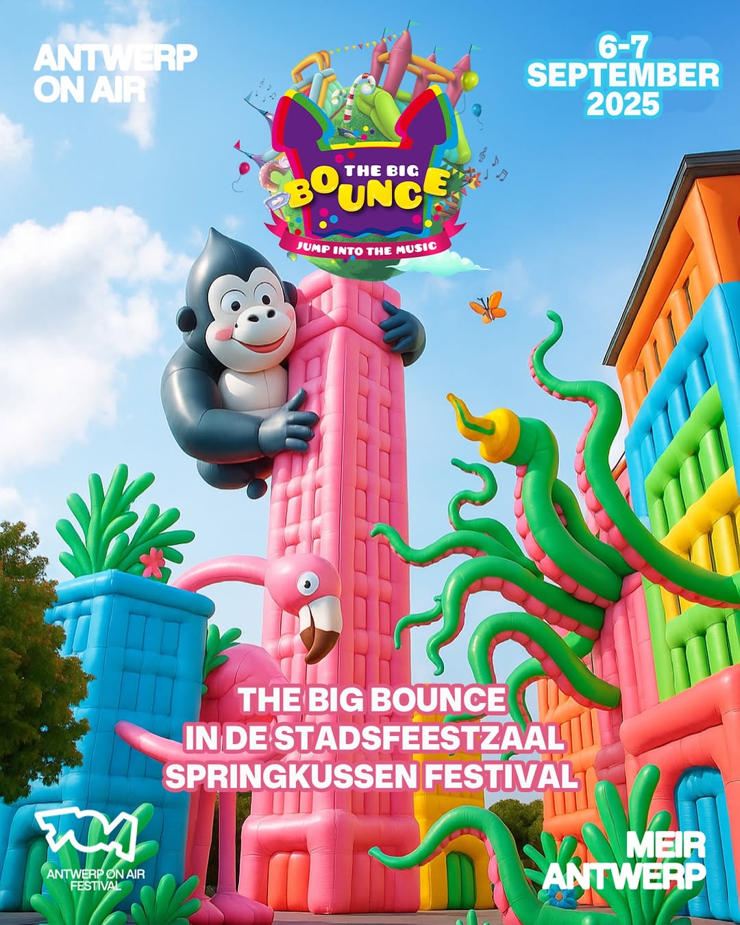 The Big Bounce springkussenfestival in de Stadsfeestzaal tijdens Antwerp On Air
