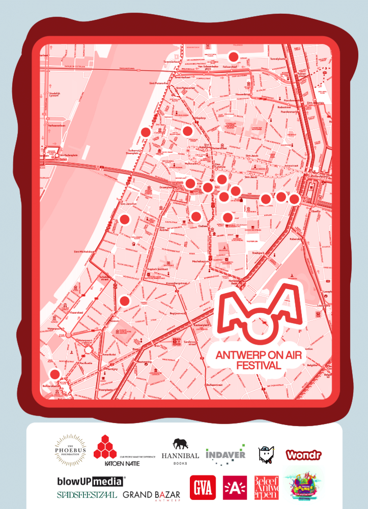Monsterplan met de 16 locaties van Antwerp On Air
