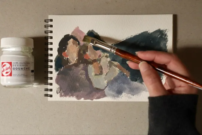 workshop - expressieve gouache - schetsen met kleur